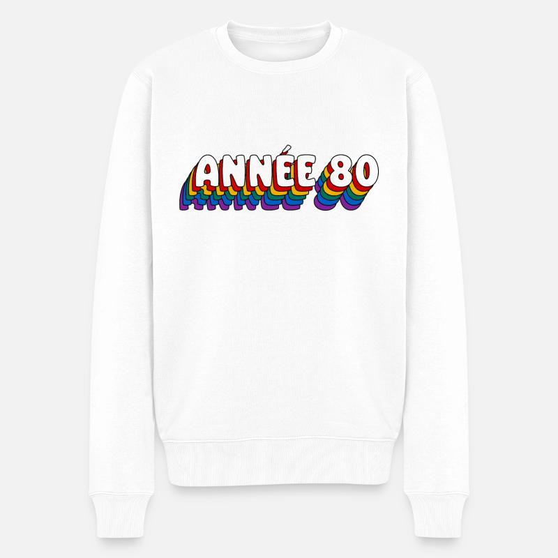 JAHR 80 !! - Männer Premium Bio Pullover - Weiß