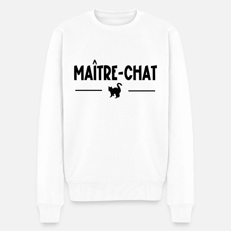 maître-chat - Pull Premium bio Homme - blanc