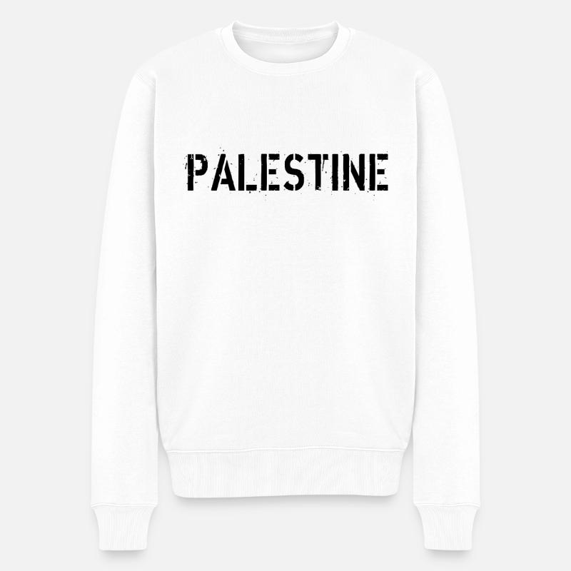 PALESTINE - Pull Premium bio Homme - blanc