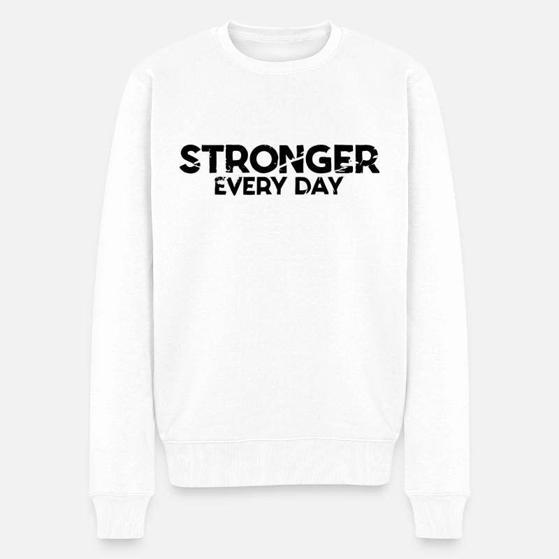 PLUS FORT CHAQUE JOUR - Pull Premium bio Homme - blanc