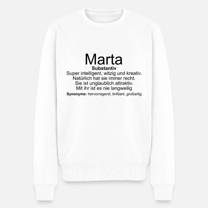 Nom Définition Marta - Pull Premium bio Homme - blanc