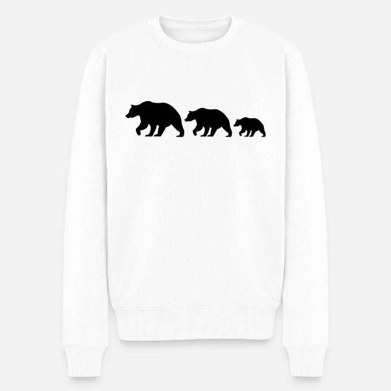 Famille Bear - Pull Premium bio Homme - blanc