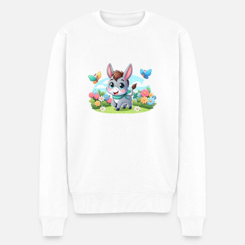 Esel 2 - Männer Premium Bio Pullover - Weiß