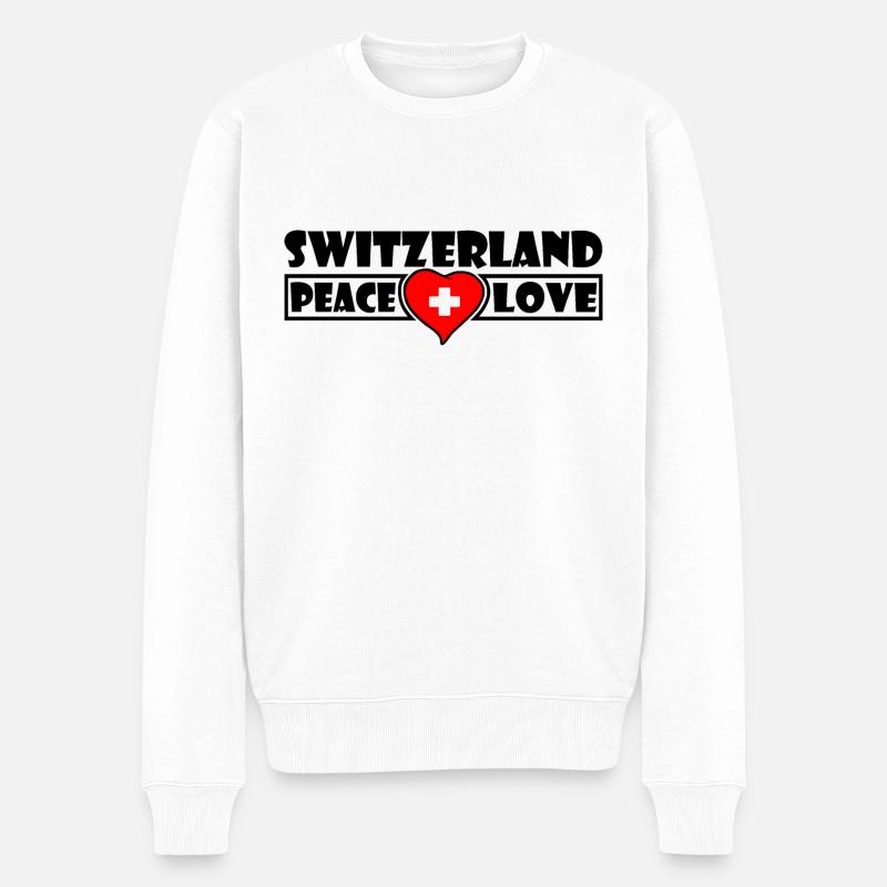 Schweiz - Männer Premium Bio Pullover - Weiß