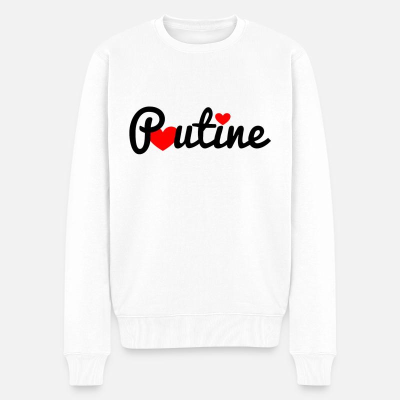Poutine - Männer Premium Bio Pullover - Weiß