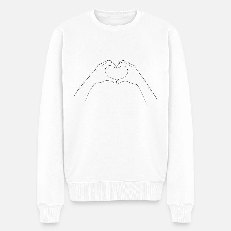 Coeur de la main - Pull Premium bio Homme - blanc