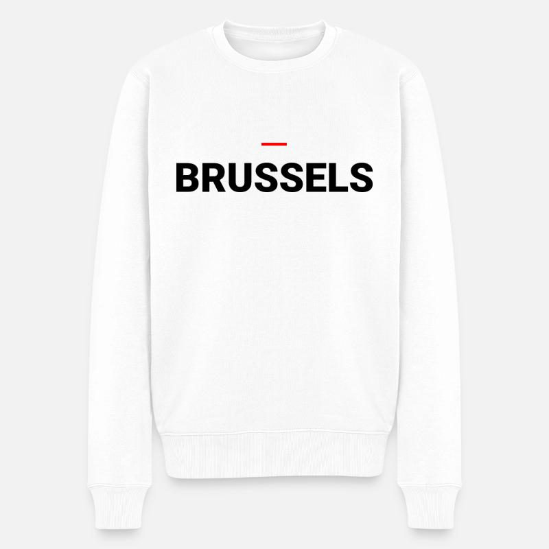 BRÜSSEL - Männer Premium Bio Pullover - Weiß
