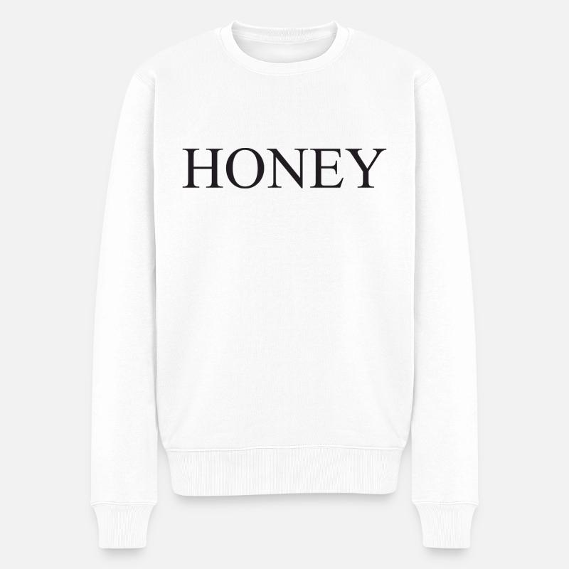 HONEY / HONIG - Männer Premium Bio Pullover - Weiß