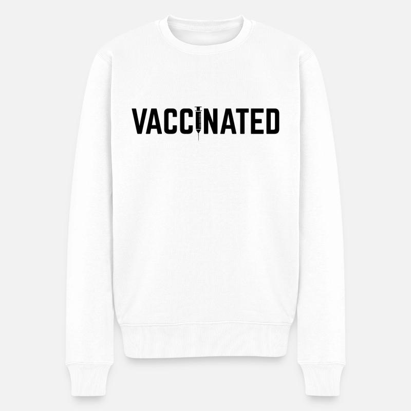 #Vaccinated - Pull Premium bio Homme - blanc