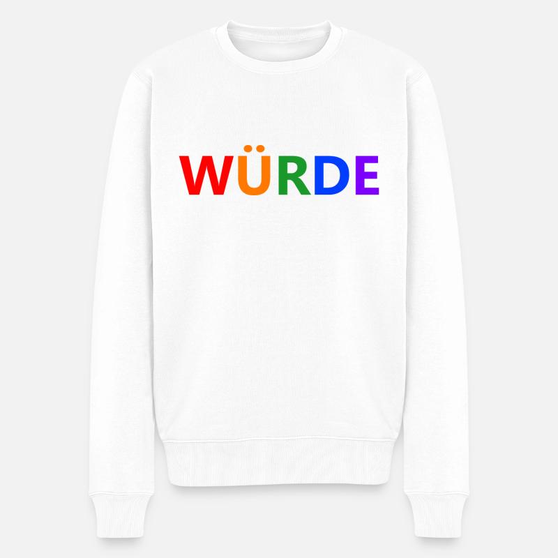 WÜRDE - Männer Premium Bio Pullover - Weiß