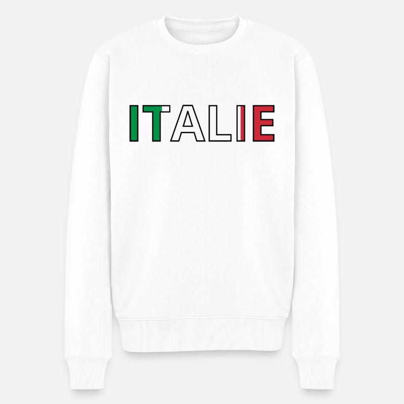 Flagge von Italien - Männer Premium Bio Pullover - Weiß
