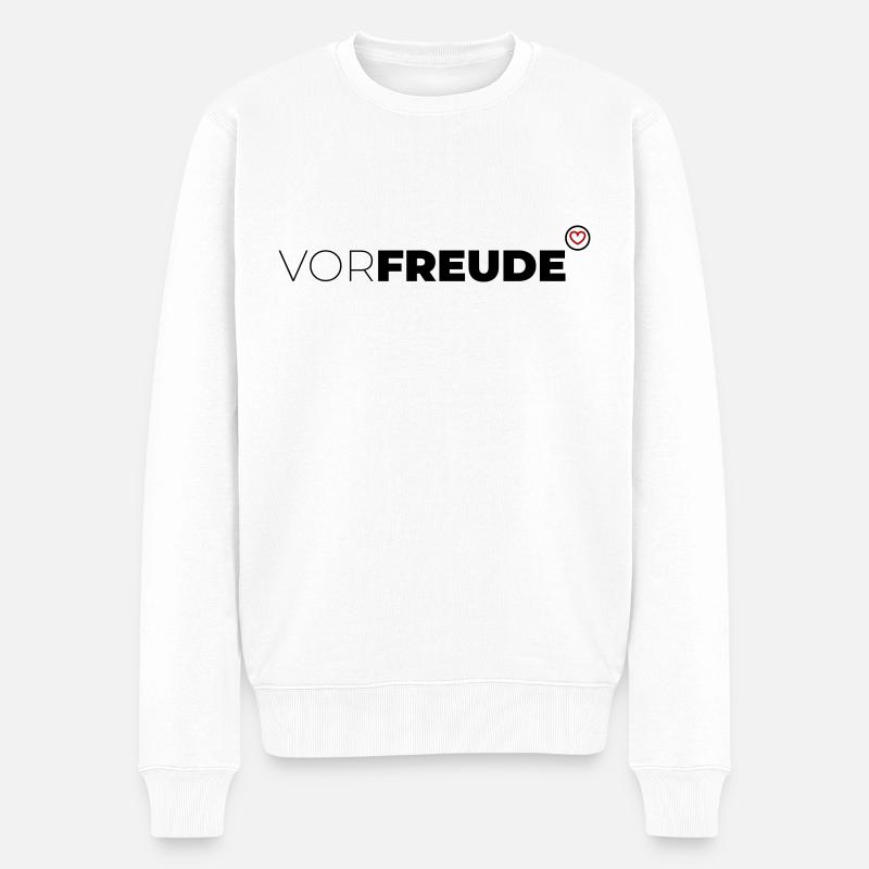 Vorfreude - Männer Premium Bio Pullover - Weiß