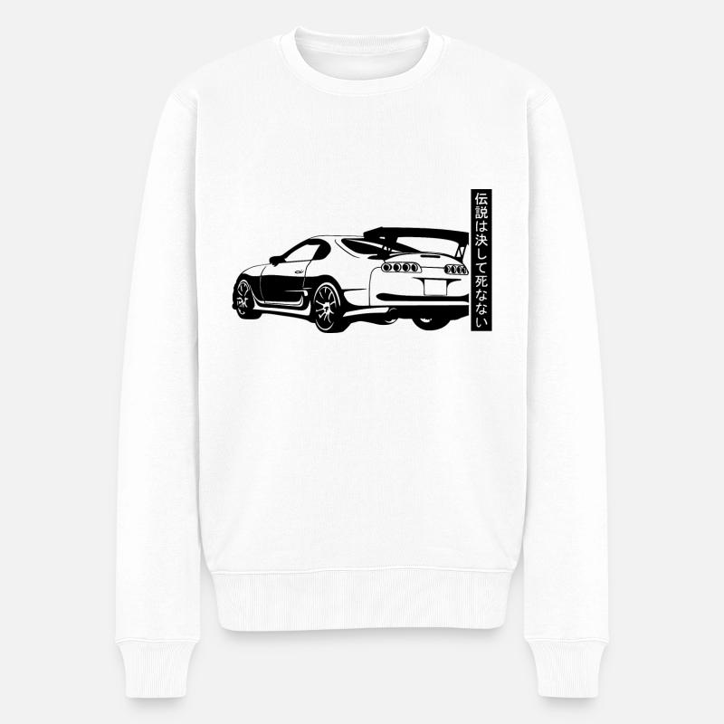A80 Supra Geschenk JDM Motorsport Japan Auto - Männer Premium Bio Pullover - Weiß