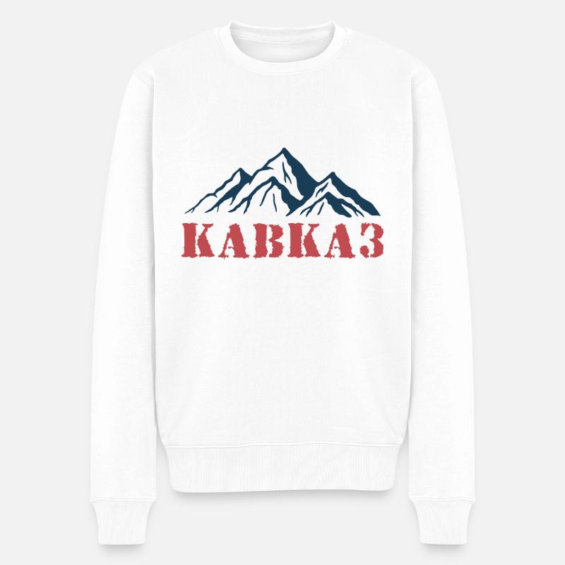 Kavkaz Caucase Tchétchénie Daghestan Cadeau - Pull Premium bio Homme - blanc