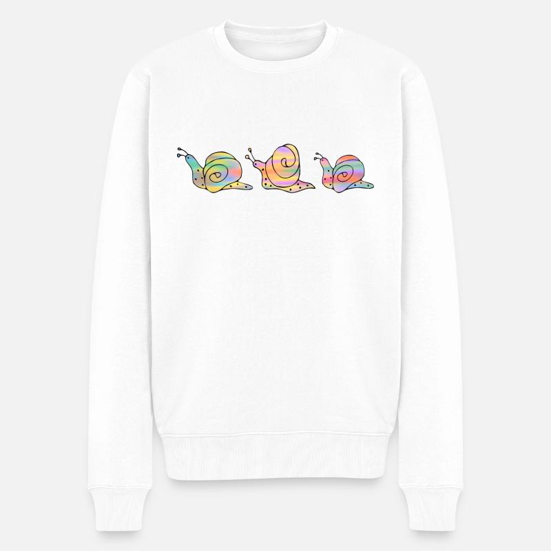 Escargots - Pull Premium bio Homme - blanc