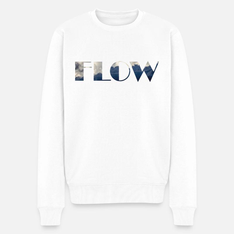 Fluss - Männer Premium Bio Pullover - Weiß