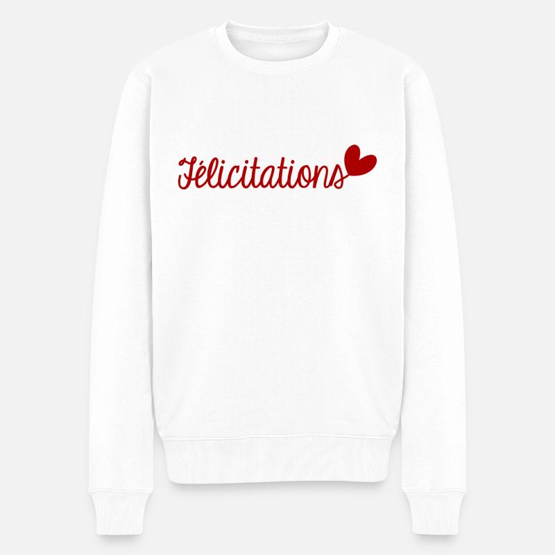 FELICITATIONS. BRAVO. NAISSANCE. ANNIVERSAIRE. BAC - Pull Premium bio Homme - blanc