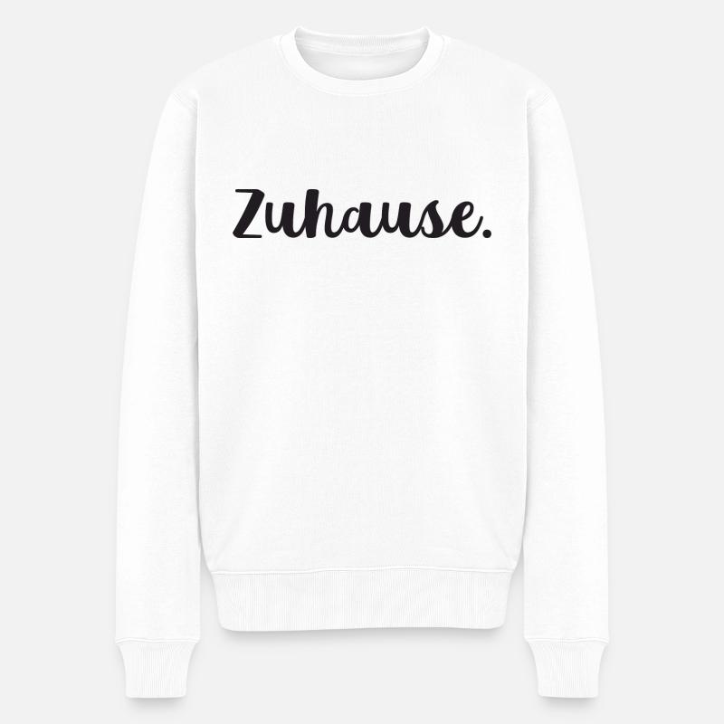 Zuhause - Männer Premium Bio Pullover - Weiß