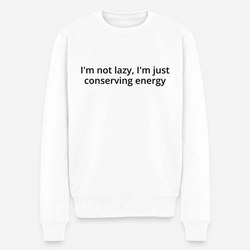 Kein fauler dunkler Text - Männer Premium Bio Pullover - Weiß