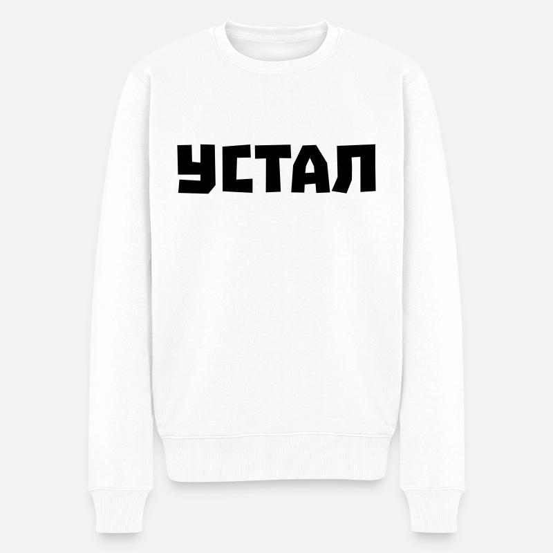 Ich bin müde - Männer Premium Bio Pullover - Weiß