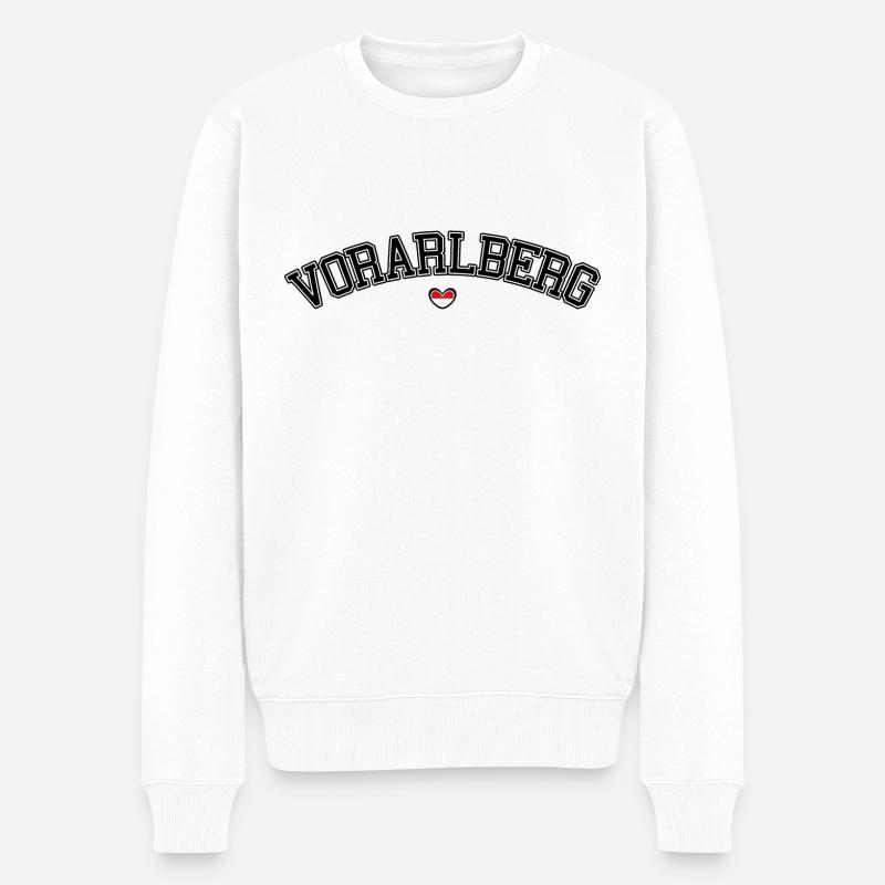 Vorarlberg Herz Schrift - Männer Premium Bio Pullover - Weiß