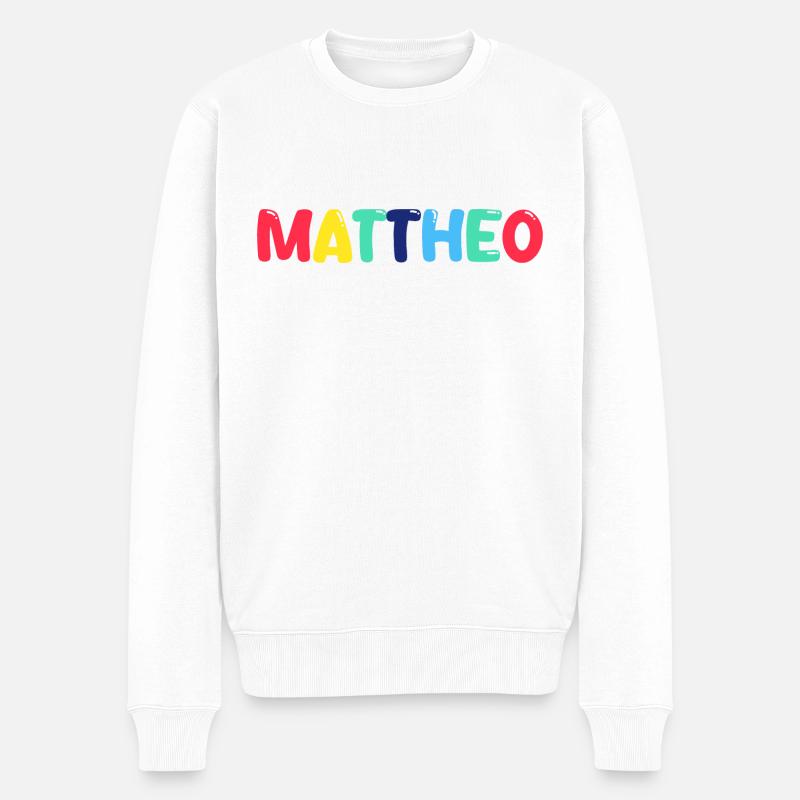 Nom - Mathéo - Pull Premium bio Homme - blanc