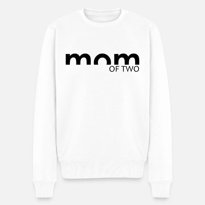 MAMAN - MOM of two - Pull Premium bio Homme - blanc