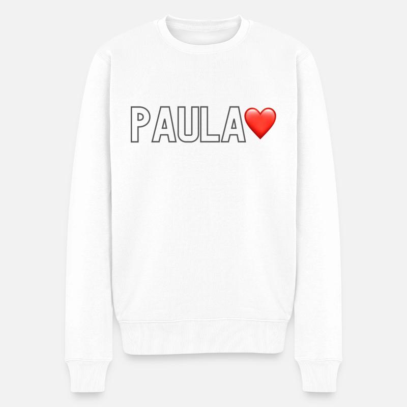 Paula Lover Name - Männer Premium Bio Pullover - Weiß