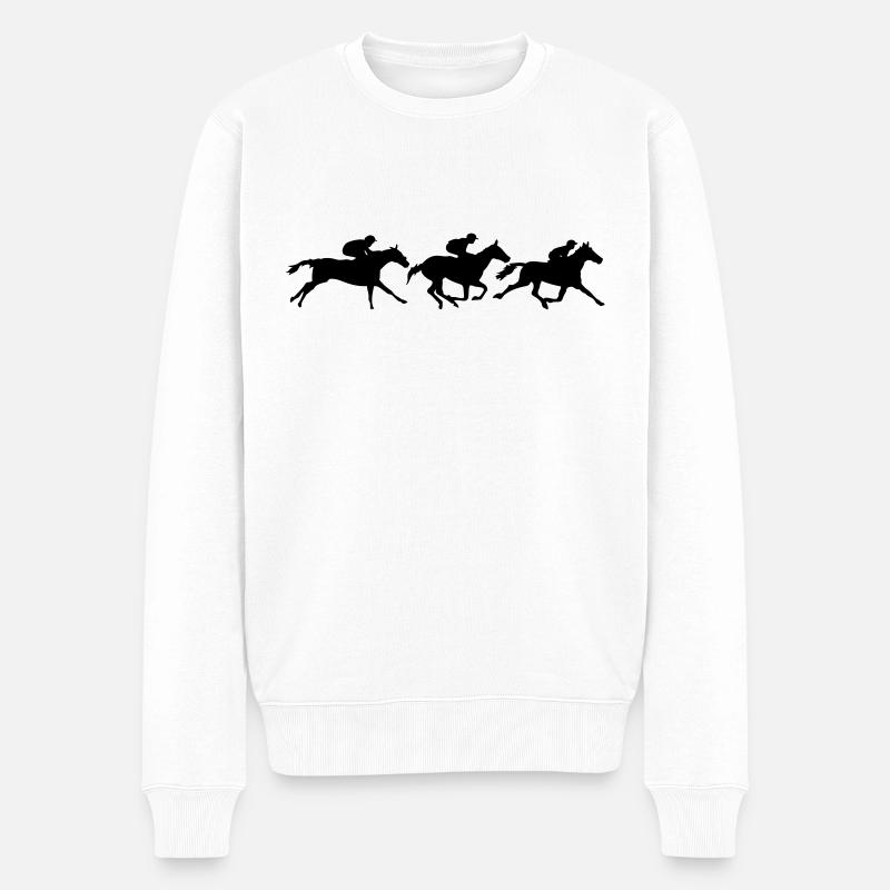 cheval course hippique groupe animation - Pull Premium bio Homme - blanc