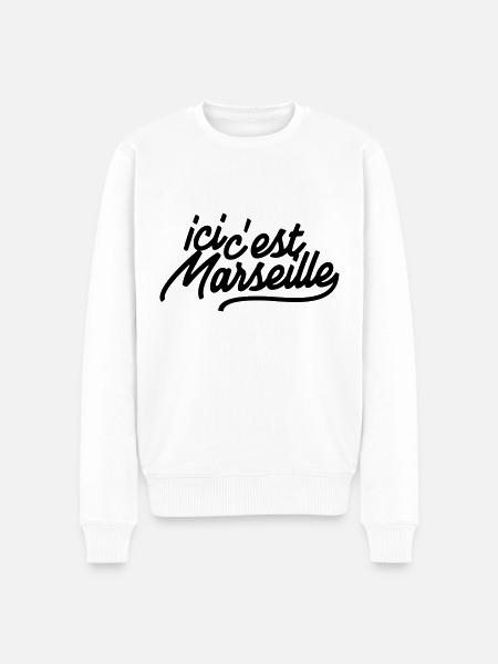 ici c'est Marseille - Pull Premium bio Homme - blanc