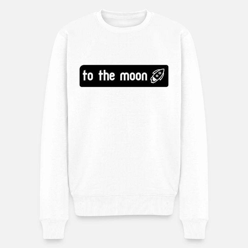 to the moon - Männer Premium Bio Pullover - Weiß