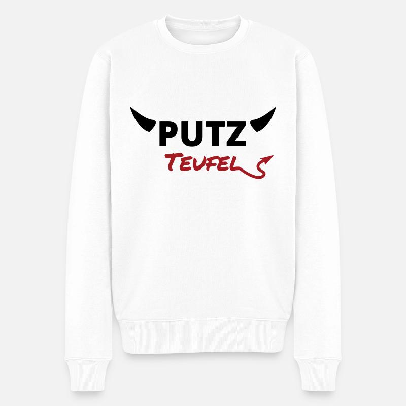 Putzteufel - Männer Premium Bio Pullover - Weiß