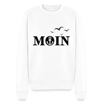 Moin mit Möwen Norddeutscher Spruch - Männer Premium Bio Pullover - Weiß - Vorne - Thijin (182cm)