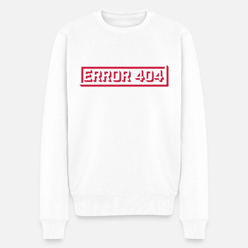 Error 404 Computer Message - Men's Premium Organic Jumper - white