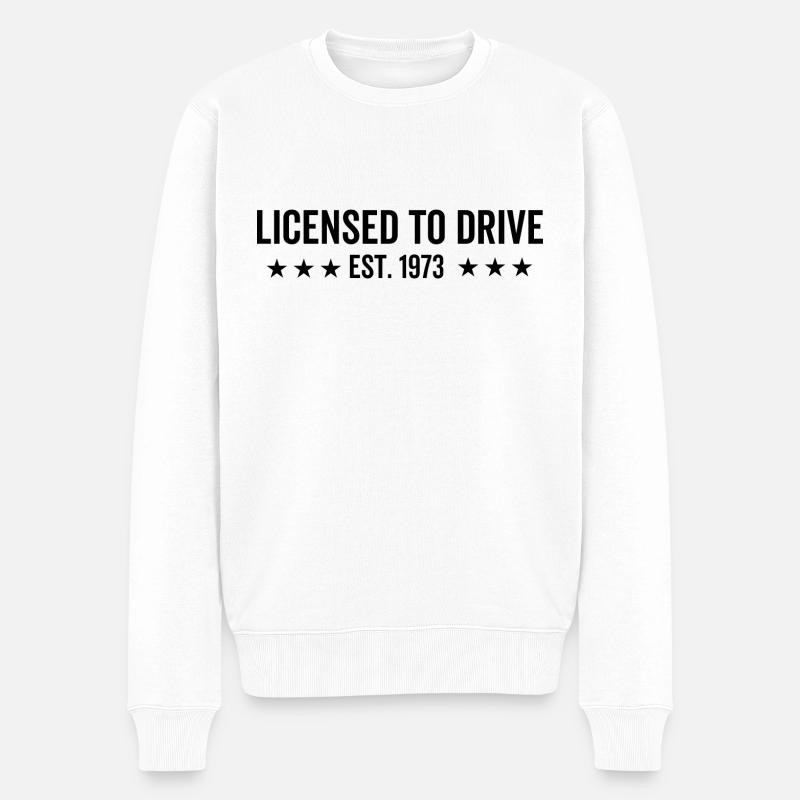 Fahrerlaubnis gegründet 1973 - Männer Premium Bio Pullover - Weiß