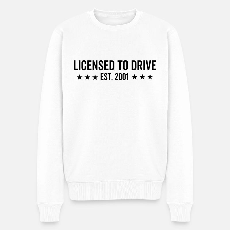 Fahrerlaubnis gegründet 2001 - Männer Premium Bio Pullover - Weiß