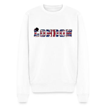 London Union Jack - Männer Premium Bio Pullover - Weiß - Vorne - Thijin (182cm)