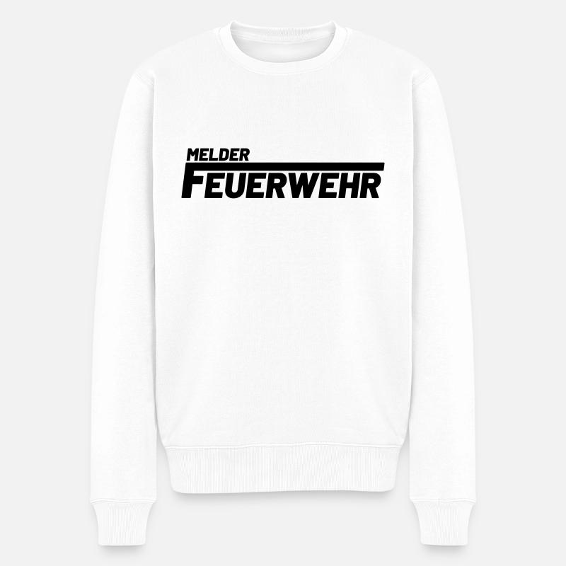 Melder Freiwillige Feuerwehr - Männer Premium Bio Pullover - Weiß