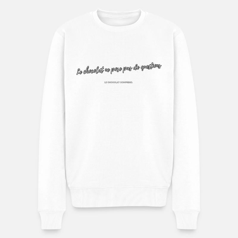 Schokolade beinhaltet - Männer Premium Bio Pullover - Weiß