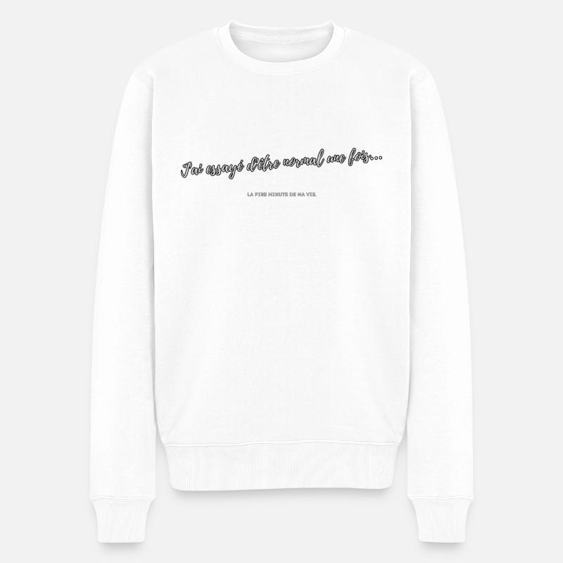 Normal - Männer Premium Bio Pullover - Weiß