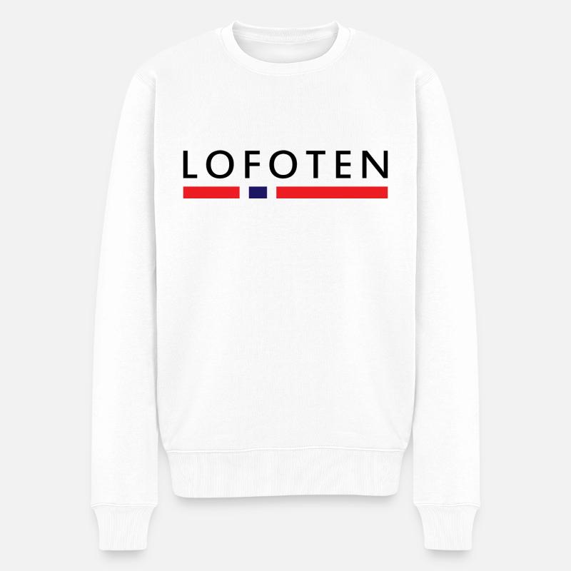 Lofoten Norden Geschenk Skandinavische Länder - Männer Premium Bio Pullover - Weiß