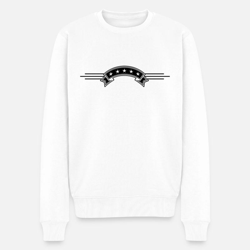 Étoile banderole ligne - Pull Premium bio Homme - blanc