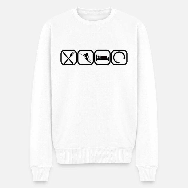 Manger Ski Sleep Répéter - Pull Premium bio Homme - blanc