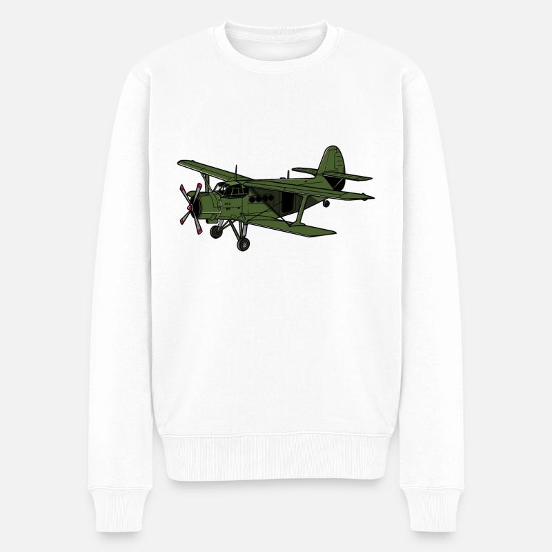 Antonov An-2 Flugzeug Doppeldecker UdSSR Geschenk - Männer Premium Bio Pullover - Weiß