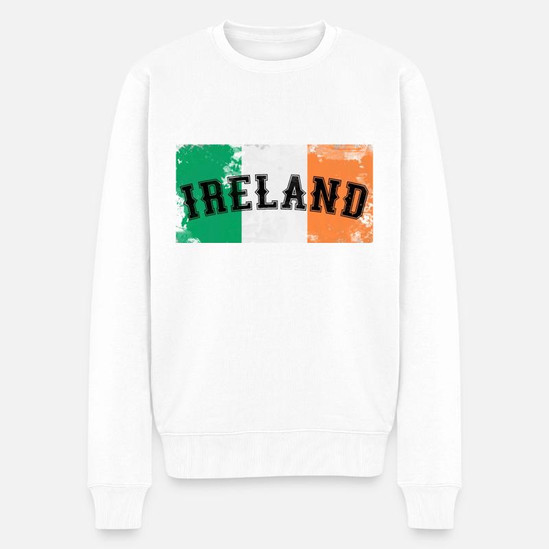 Irlande - Drapeau de l’Irlande - Pull Premium bio Homme - blanc