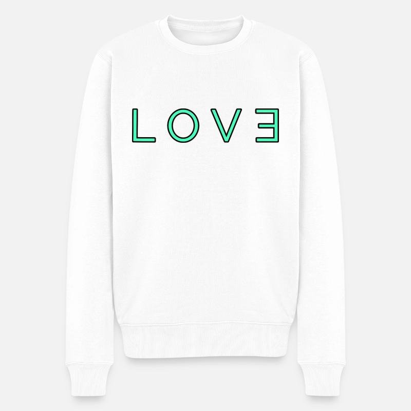 Logo d’amour Turquoise - Pull Premium bio Homme - blanc