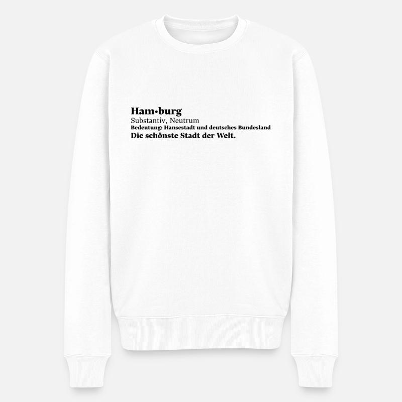 Hamburg Bedeutung - Männer Premium Bio Pullover - Weiß