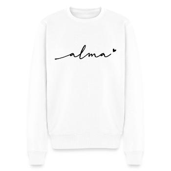 Alma Schreibschrift Name - Männer Premium Bio Pullover - Weiß - Vorne - Thijin (182cm)