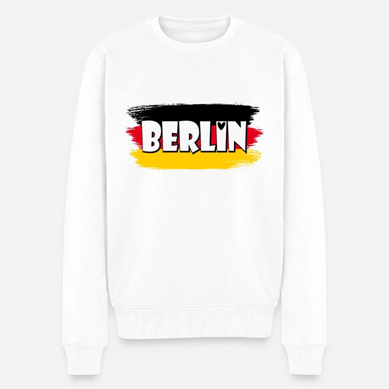 Drapeau de Berlin, Allemagne - Pull Premium bio Homme - blanc