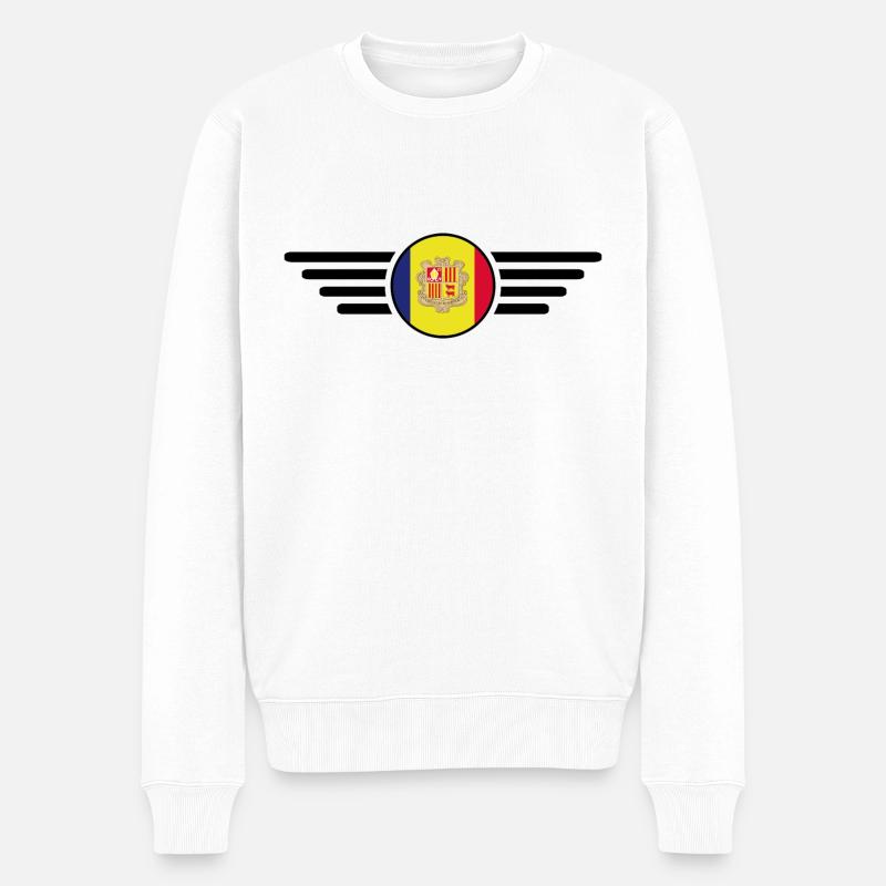 Andorra Stil Design T-Shirt - Männer Premium Bio Pullover - Weiß